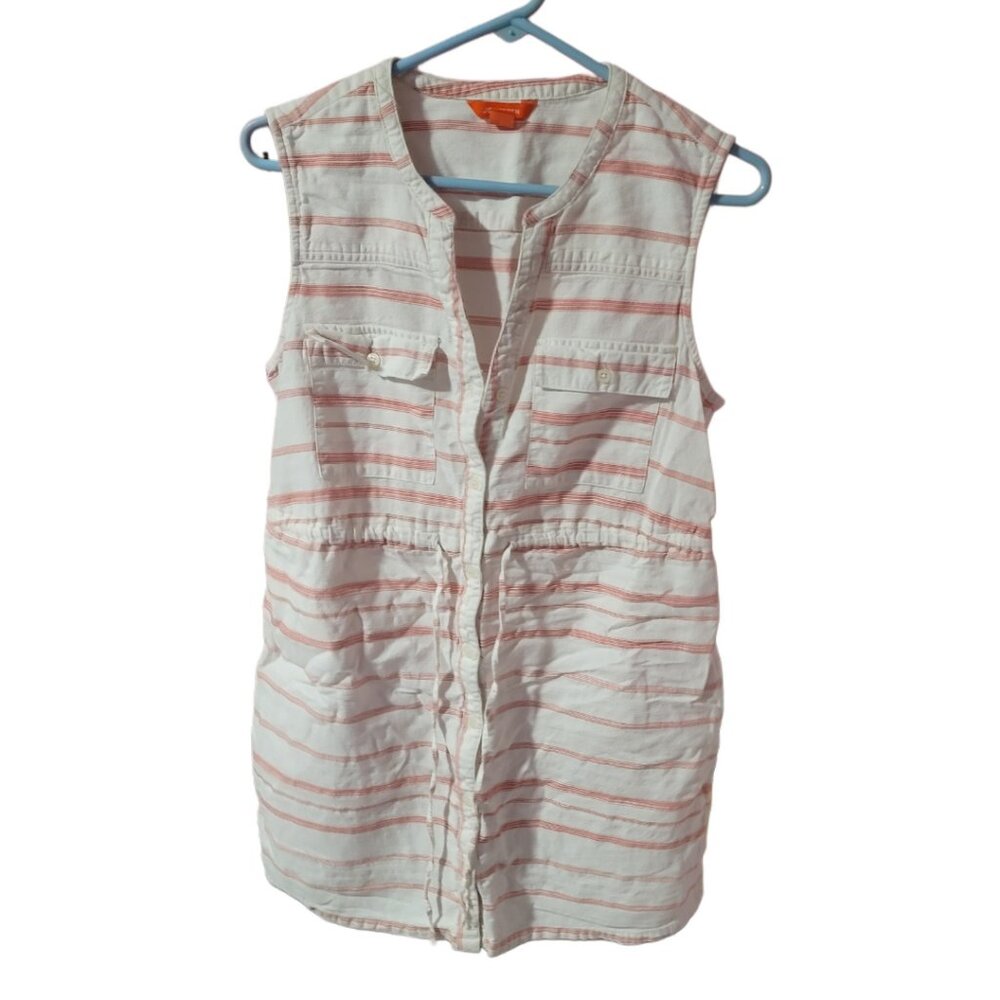 Sleeveless Striped Dress with Pockets